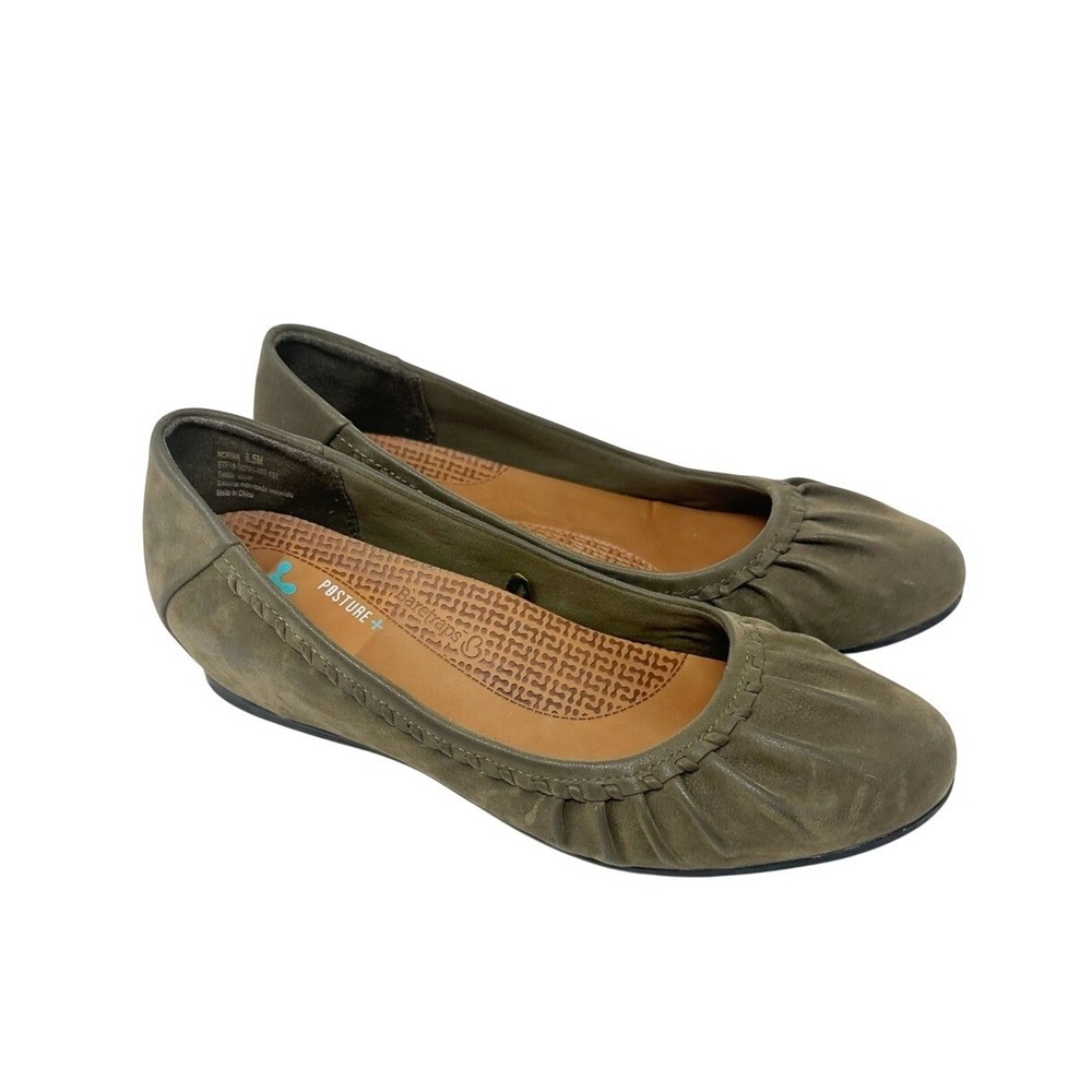 BareTraps Norma Posture+ Green Wedge Round Toe Slip-On Shoes 8.5‎